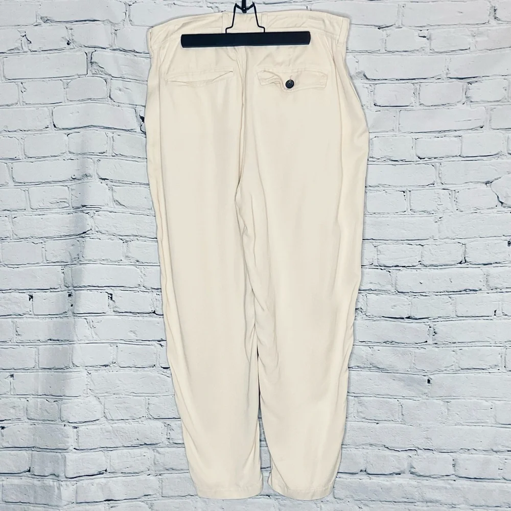 Everlane The Chino Buttersoft Bone High Rise Slouchy Barrel Trousers 14